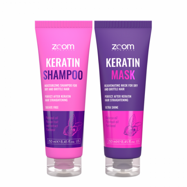     ZOOM Keratin Shampoo 250 ml + Keratin Mask 250 ml